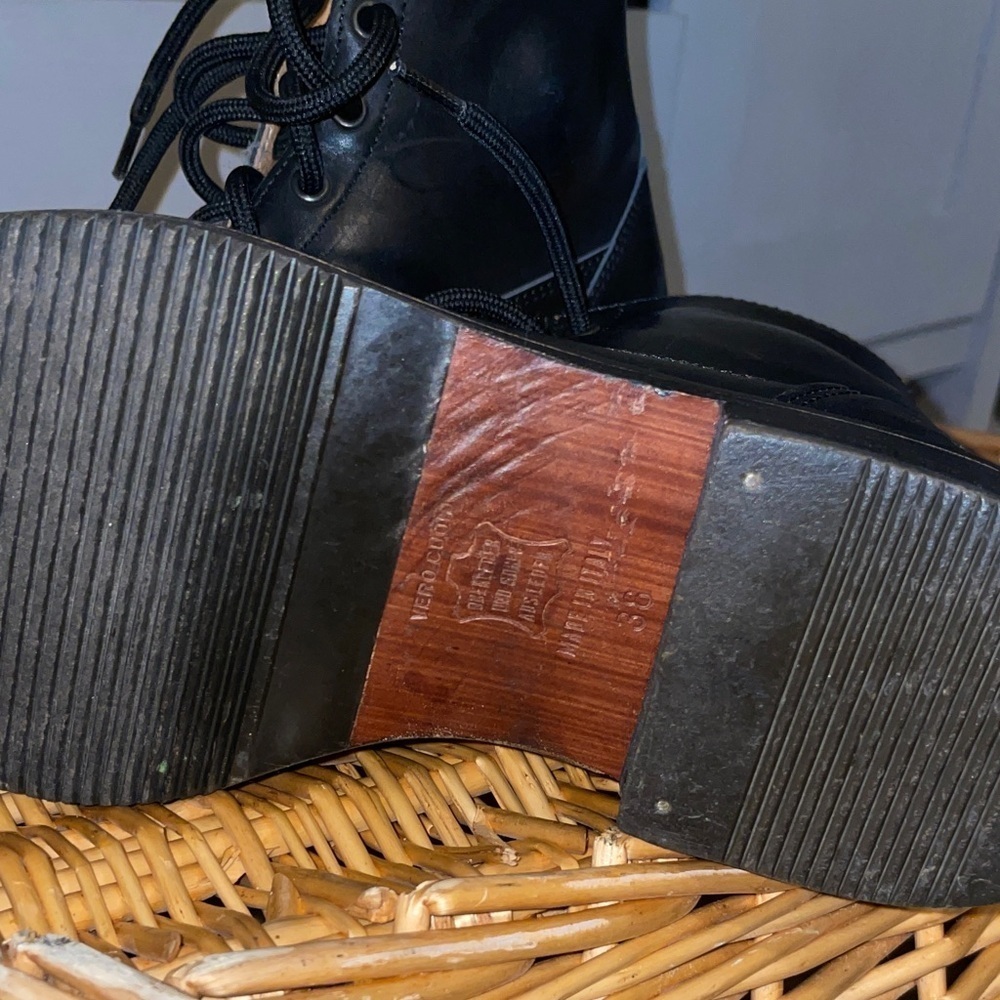 BMW Black Leather Moto Boots Sz 38 - Picture 6 of 6